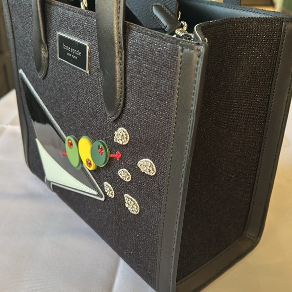 Kate Spade NWT Martini Beaded Embellished Bag Handles and Shoulder Strap Black - Picture 2 of 6